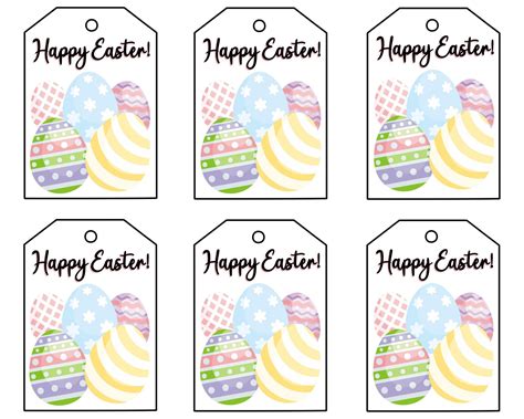 template happy easter gift tag printable